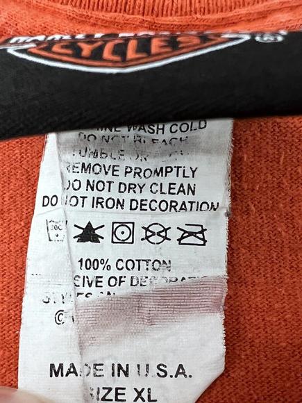 Harley Davidson Shirt Tank Top Orlando Florida USA Y2K Orange SUN FADED XL - Picture 6 of 12